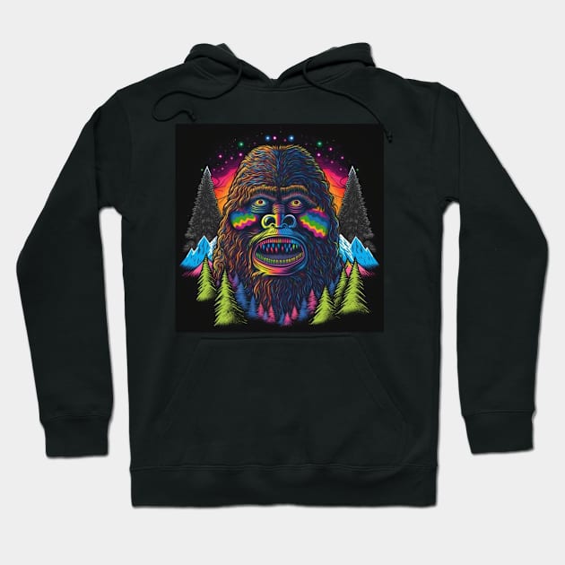 Psychedelic Bigfoot Hoodie by Goddess Designs